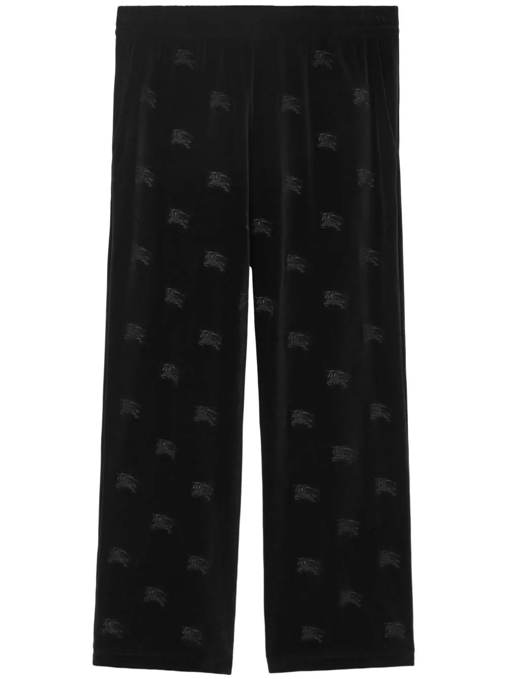 Shop Burberry Ekd Velvet Jogging Pants