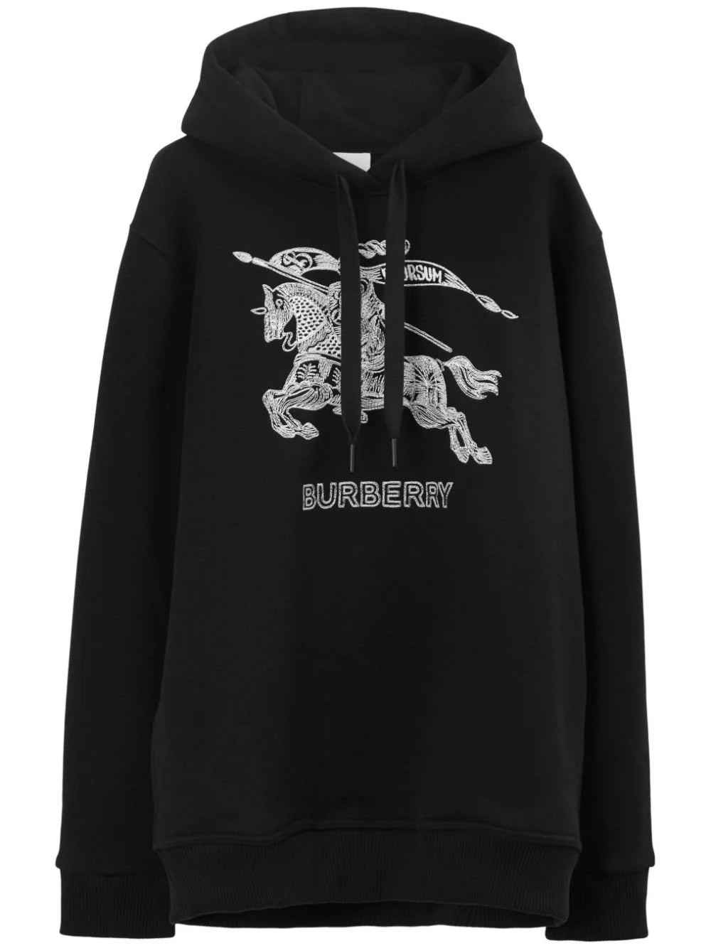 Shop Burberry Embroidered-ekd Logo-print Hoodie