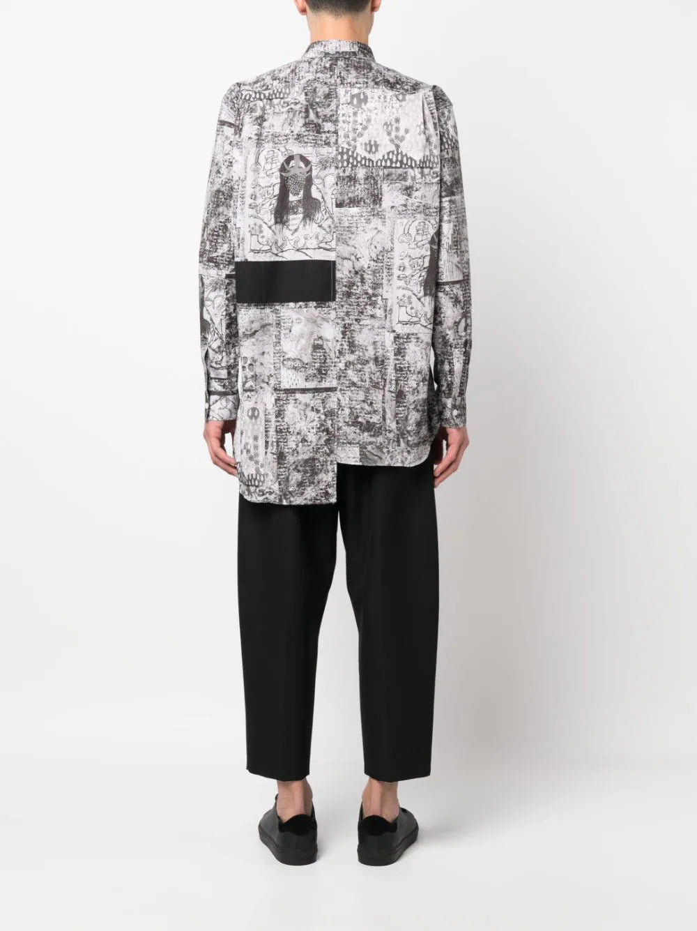 Shop Comme Des Garçons Shirt Graphic-print Asymmetric Shirt