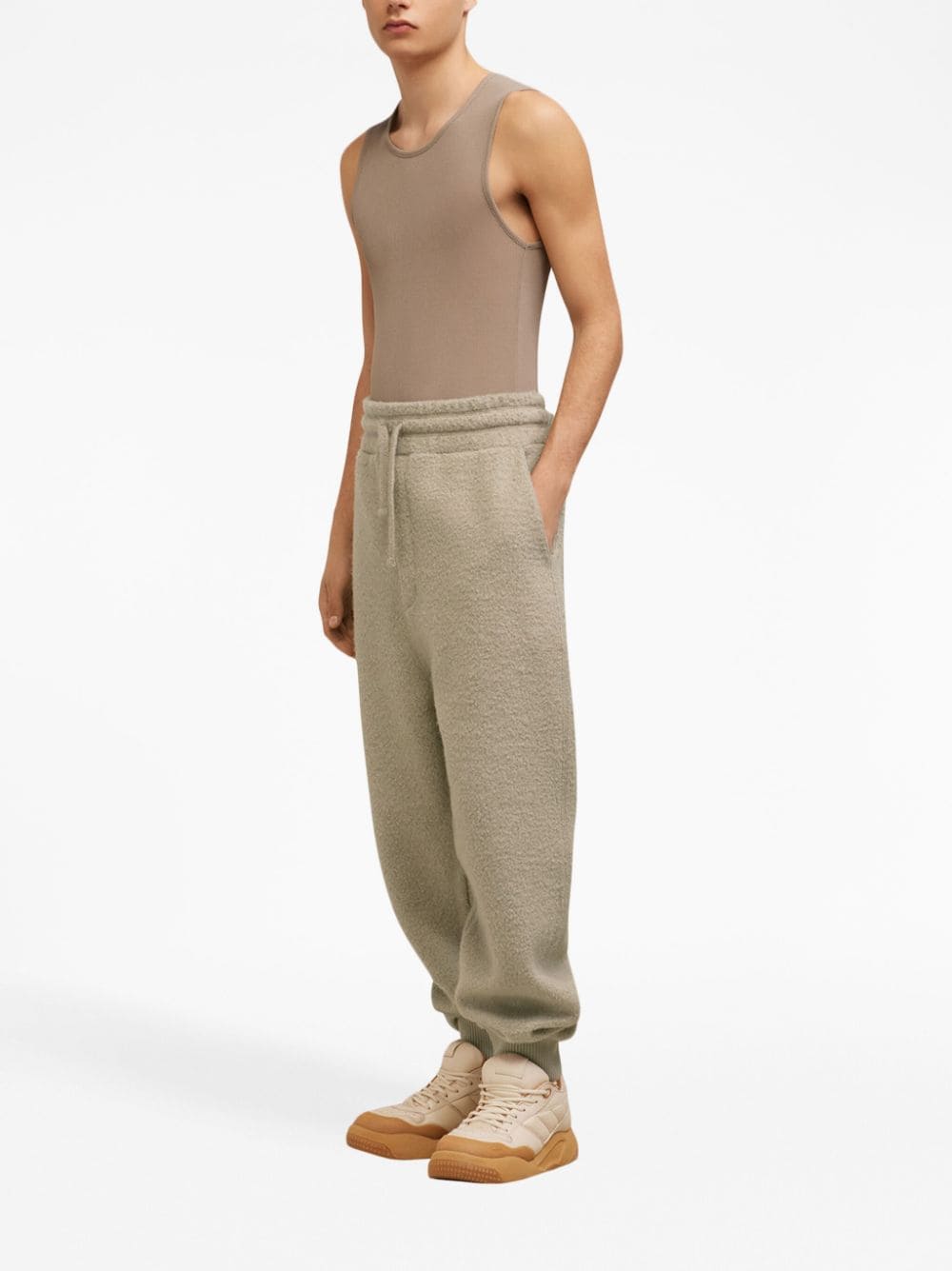 Shop Ami Alexandre Mattiussi Drawstring Wool-blend Track Pants