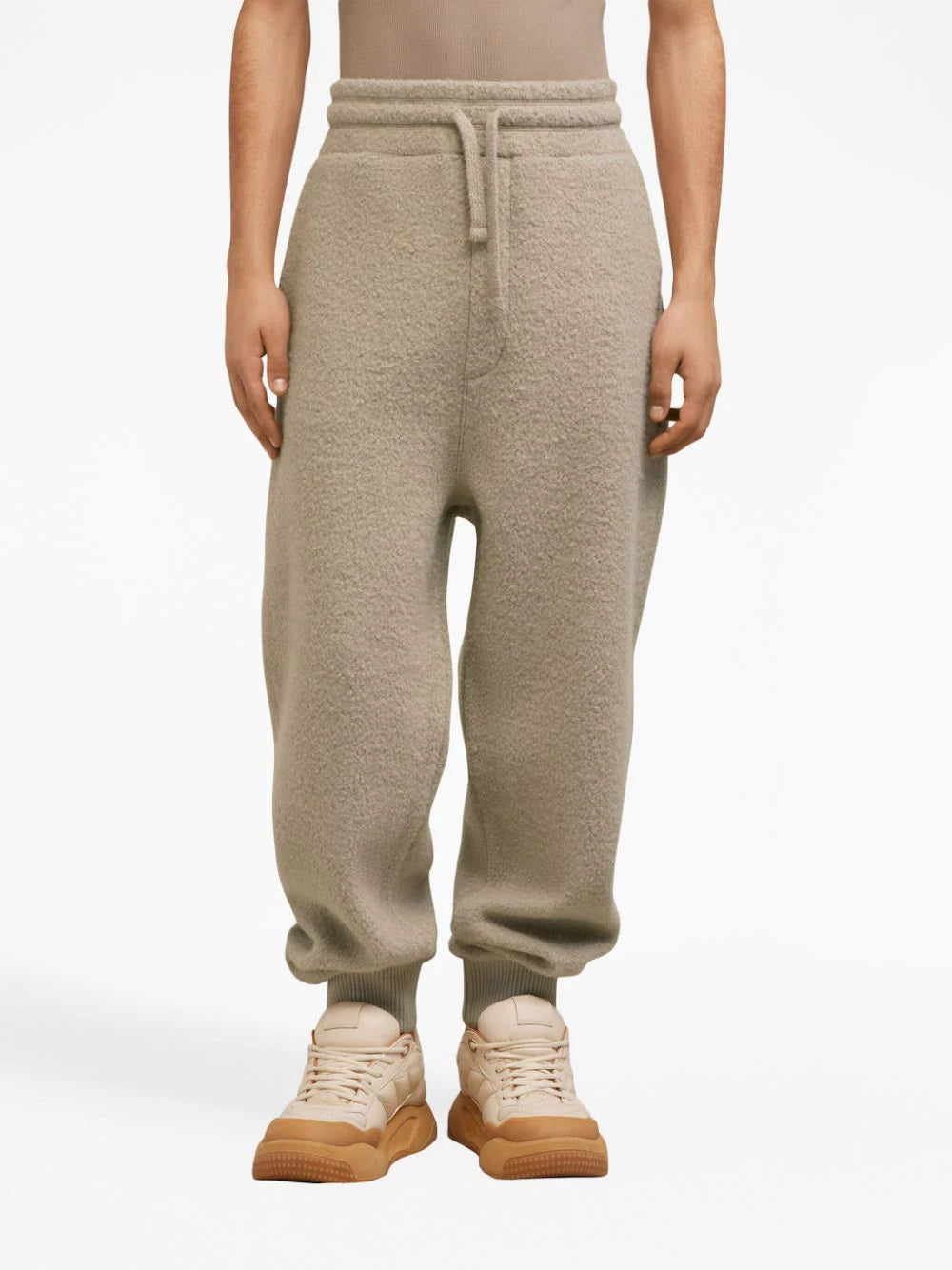 Shop Ami Alexandre Mattiussi Drawstring Wool-blend Track Pants