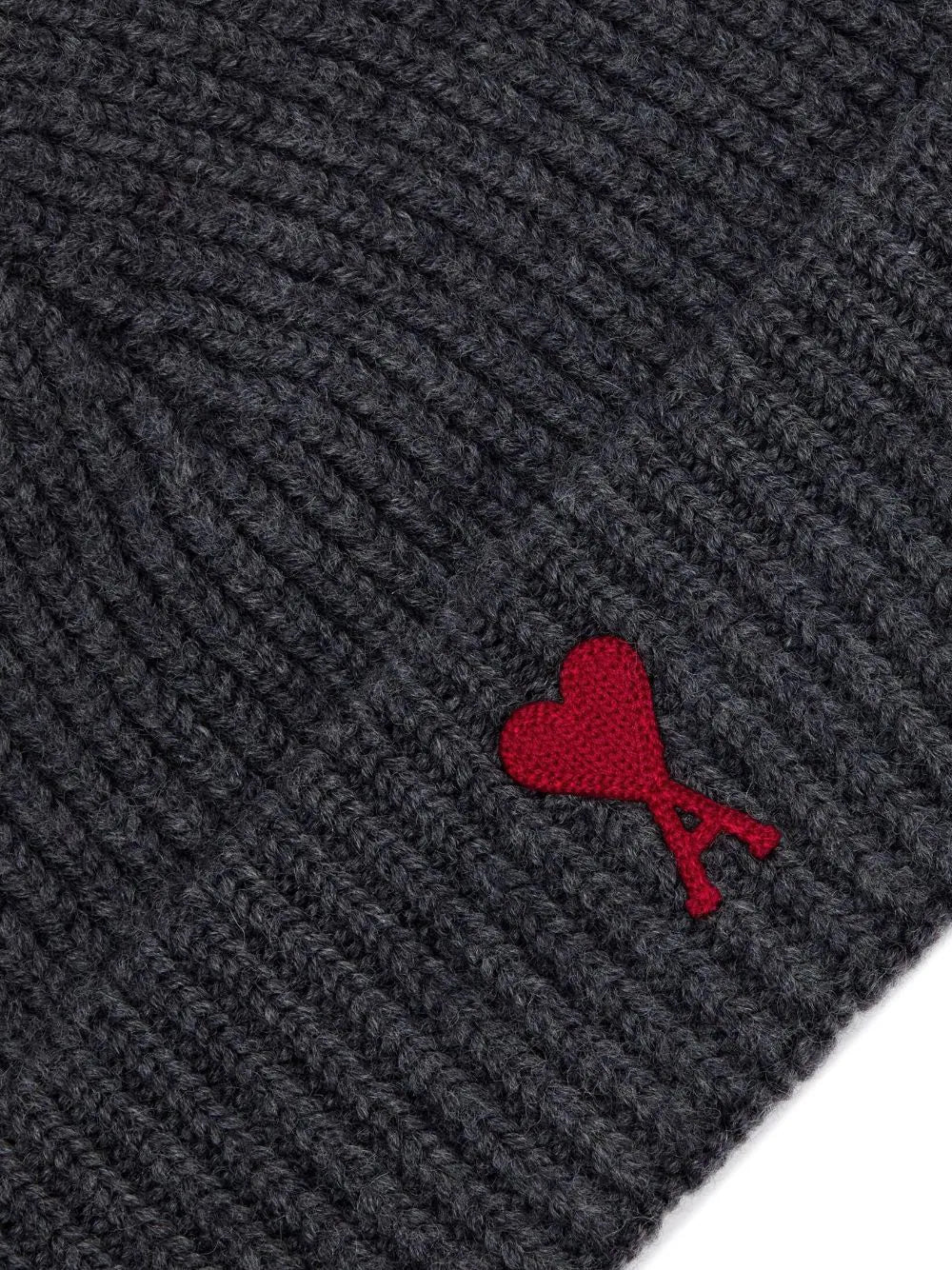 Shop Ami Alexandre Mattiussi Logo-embroidered Ribbed-knit Beanie