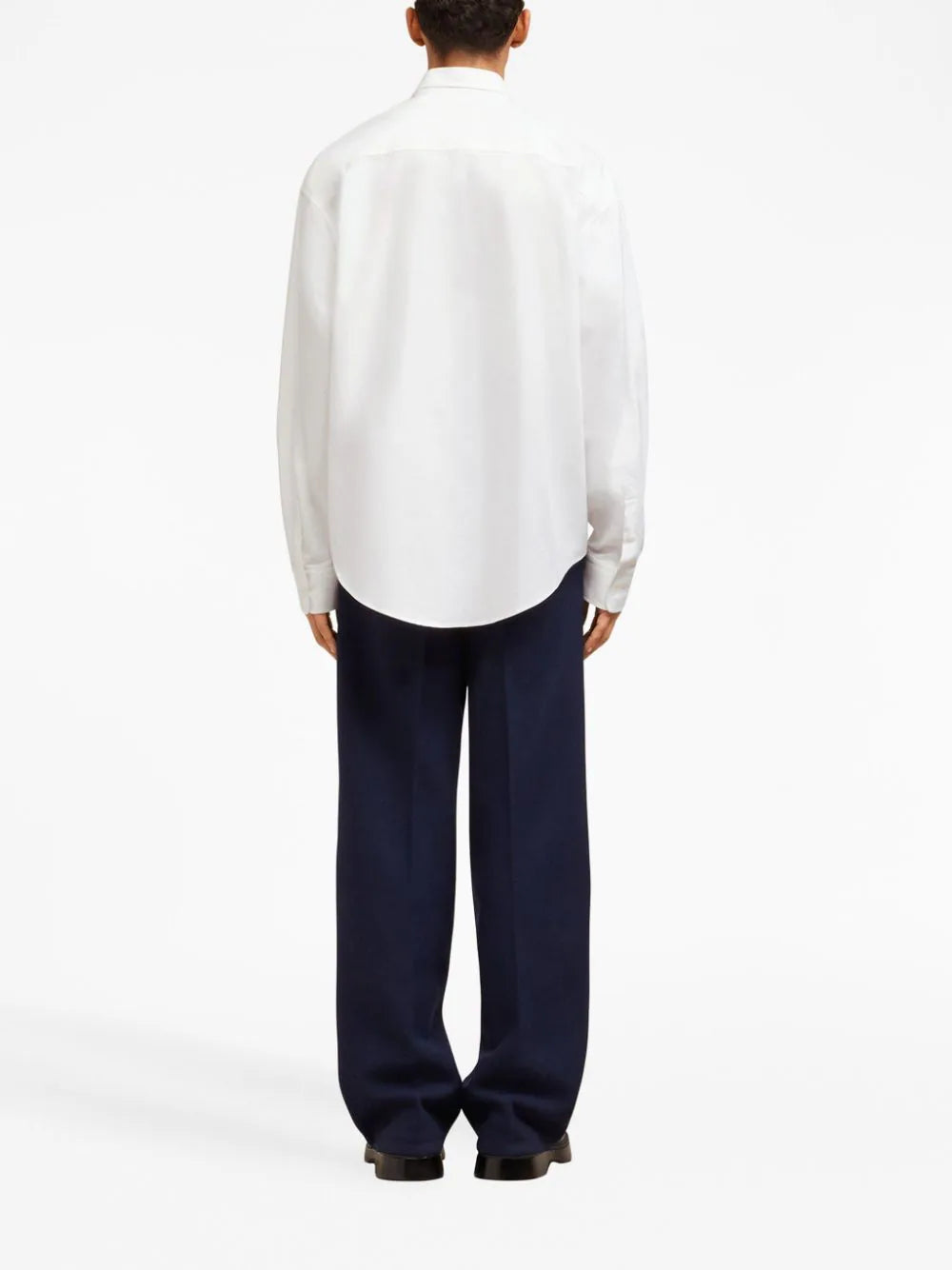 Shop Ami Alexandre Mattiussi Logo-embroidered Poplin Shirt