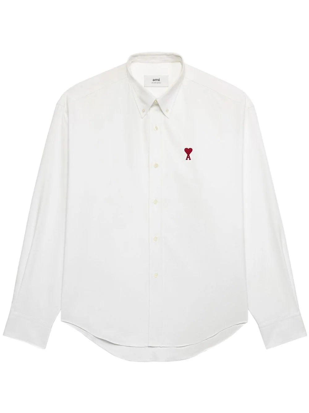 Shop Ami Alexandre Mattiussi Logo-embroidered Poplin Shirt