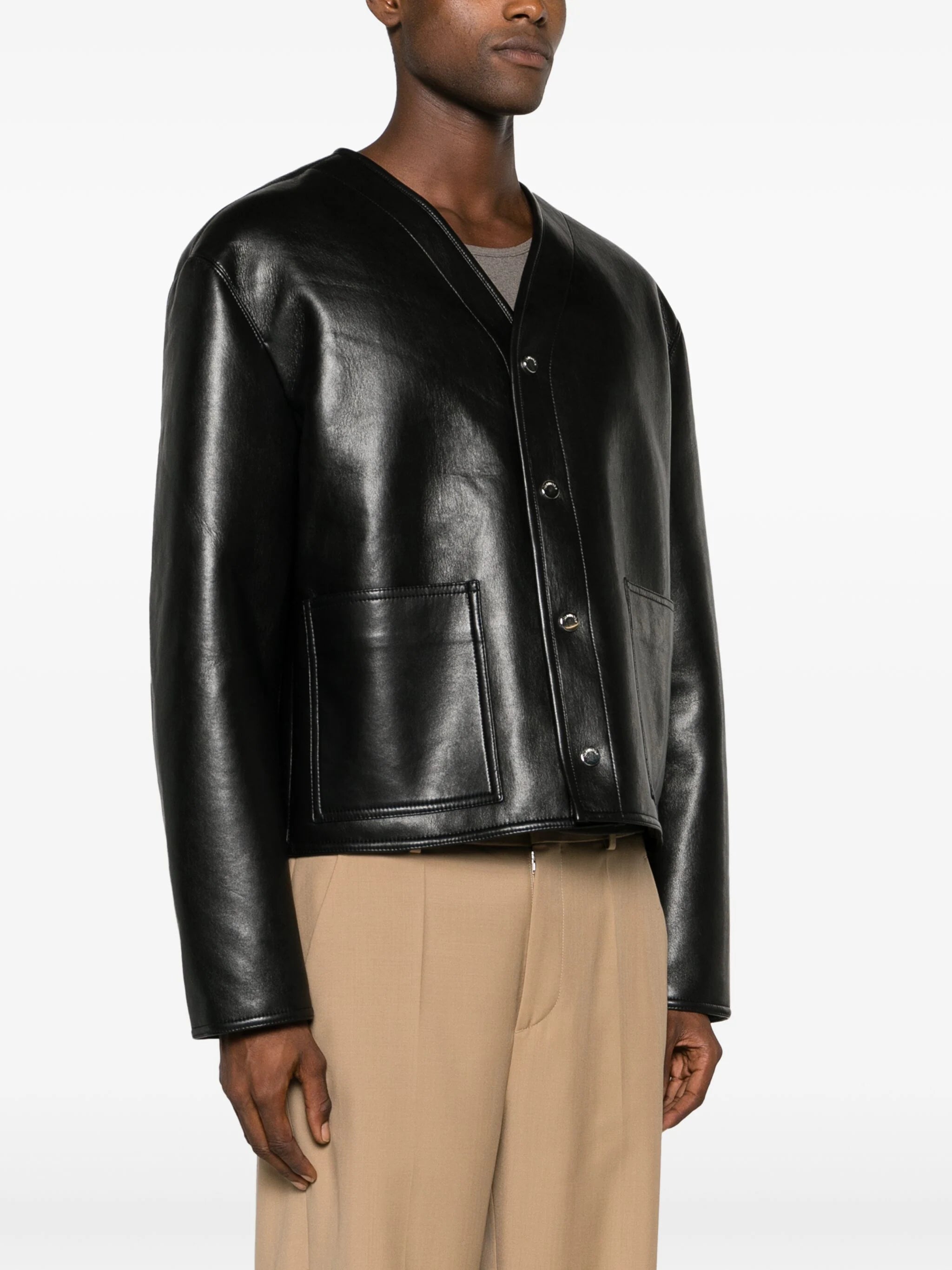 Shop Nanushka Faux-leather Bomber Jacket