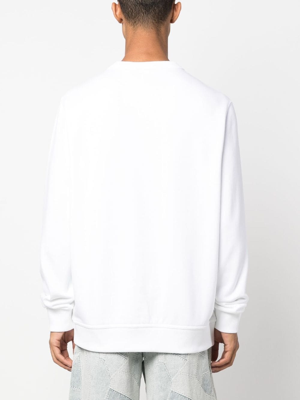 Shop Burberry Flocked-logo Cotton Sweatshirt