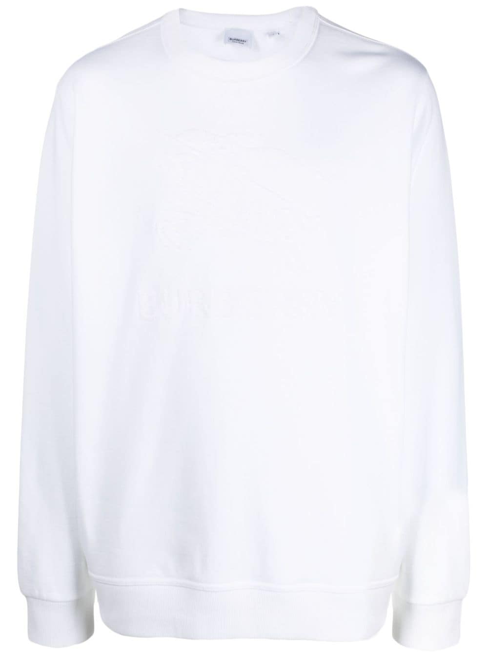 Shop Burberry Flocked-logo Cotton Sweatshirt