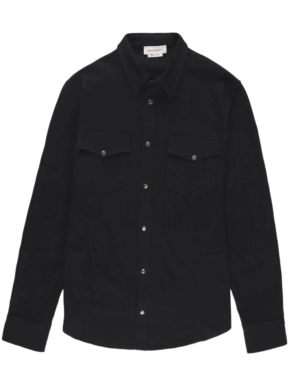 Shop Alexander Mcqueen Garment-dyed Washed Denim Shirt