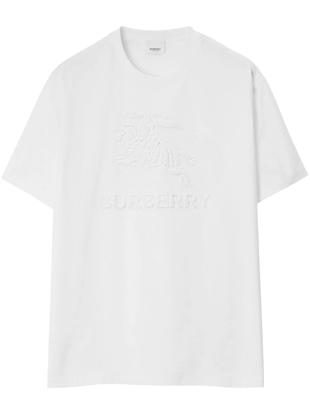 Shop Burberry Jacquard Logo-embossed Cotton T-shirt