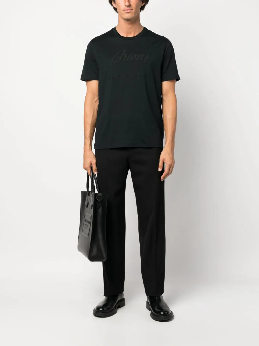 Shop Brioni Logo-appliqué Cotton T-shirt