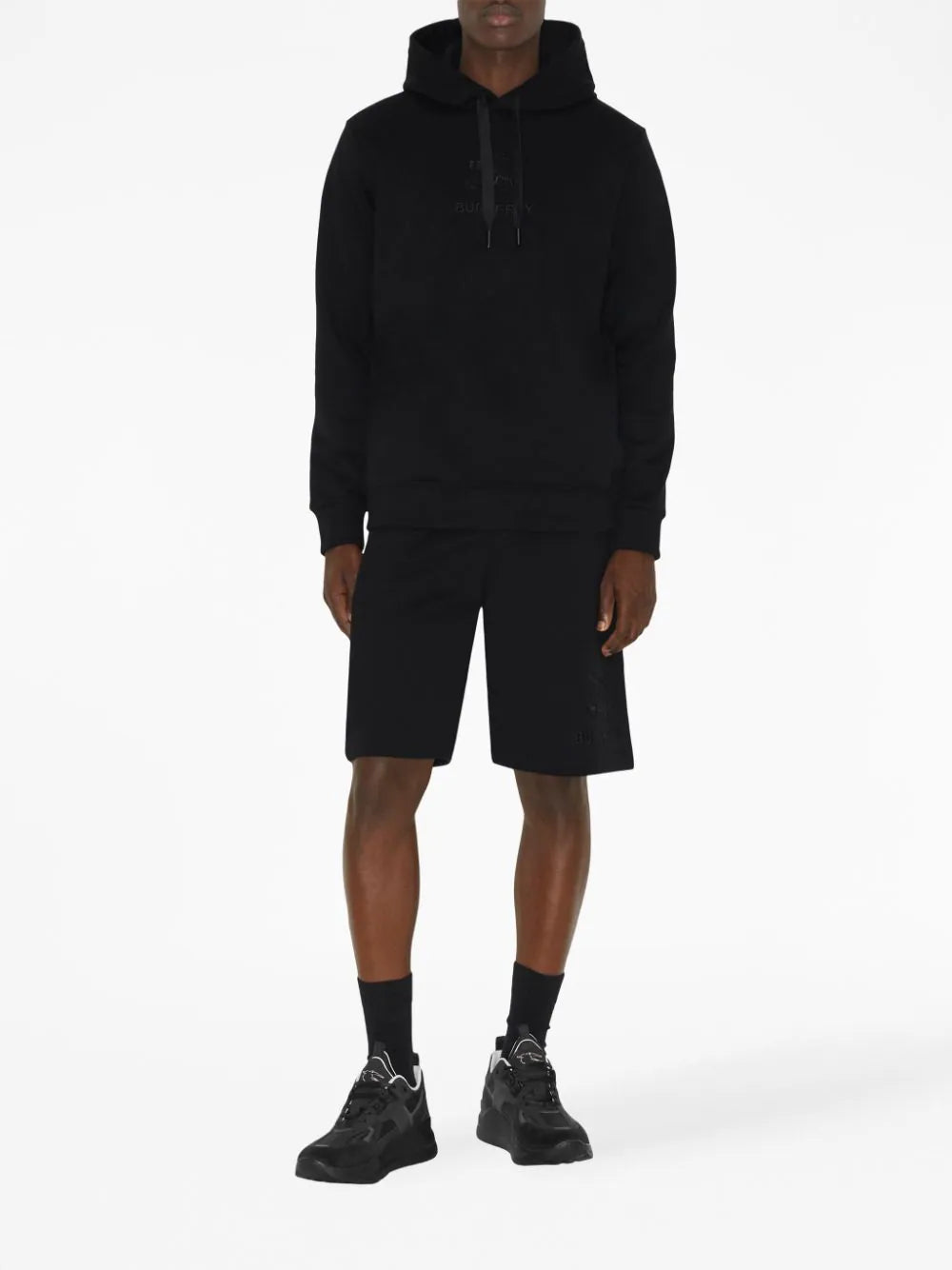 Shop Burberry Ekd-embroidered Cotton Hoodie