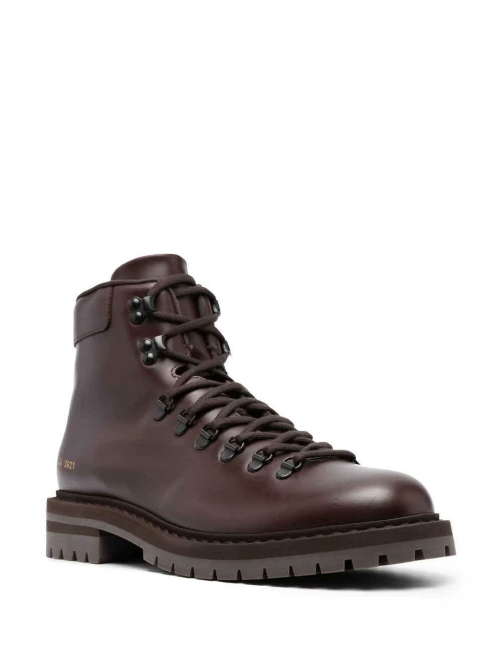 Shop Common Projects Lace-up Leather Ankle Boots