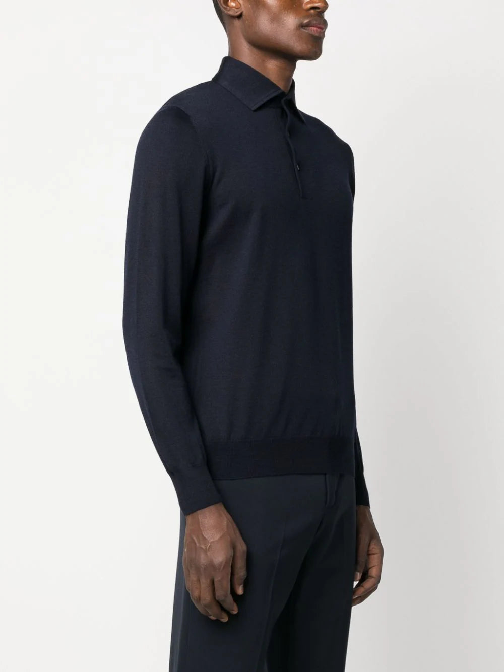 Shop Lardini Fine-knit Wool Polo Shirt