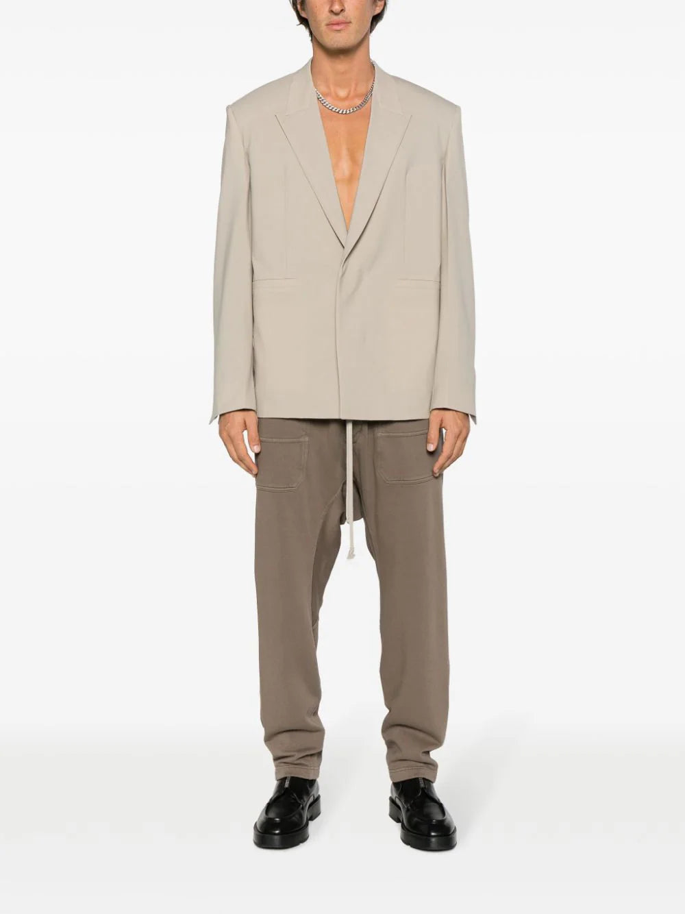 Shop Rick Owens Drkshdw Drawstring-waist Drop-crotch Trousers