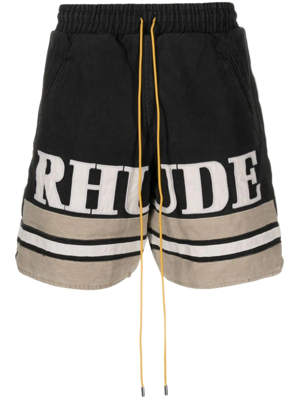 Shop Rhude Logo-embroidered Cotton Shorts