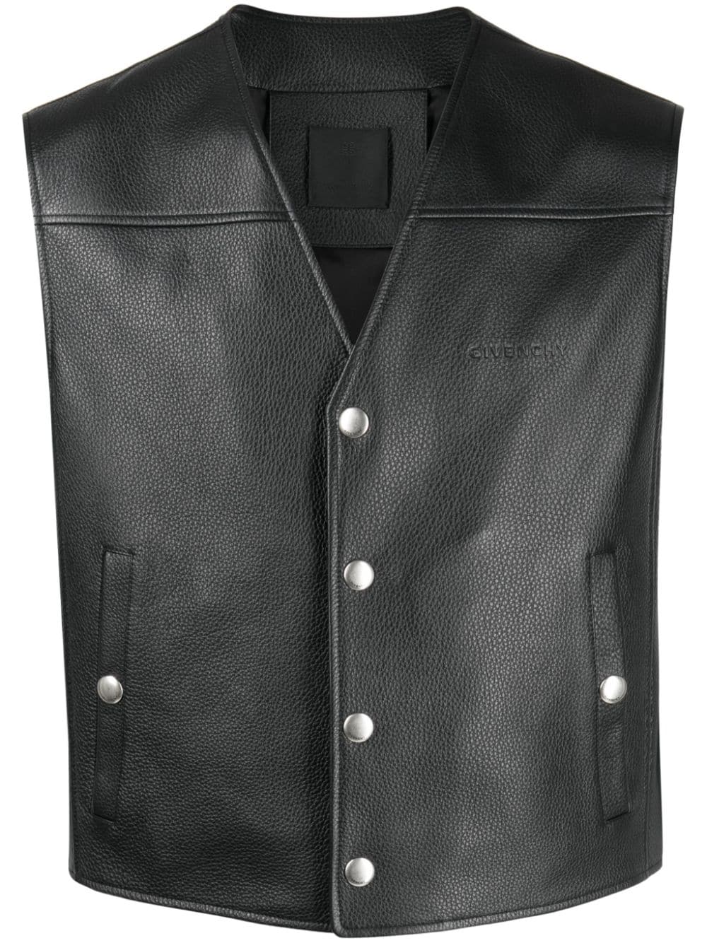 Shop Givenchy Logo-debossed Leather Vest