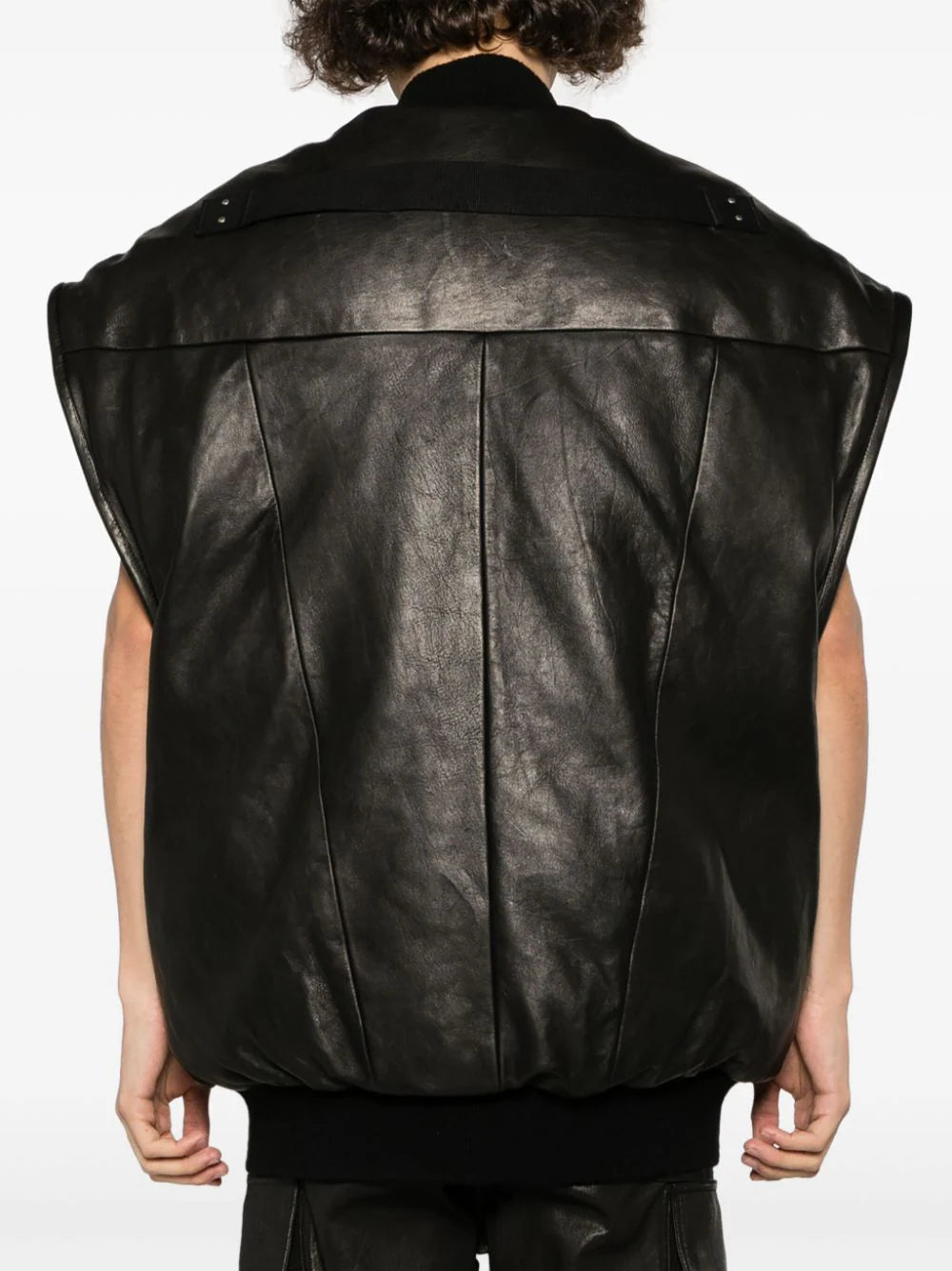 Shop Rick Owens Jumbo Flight Padded Leather Gilet