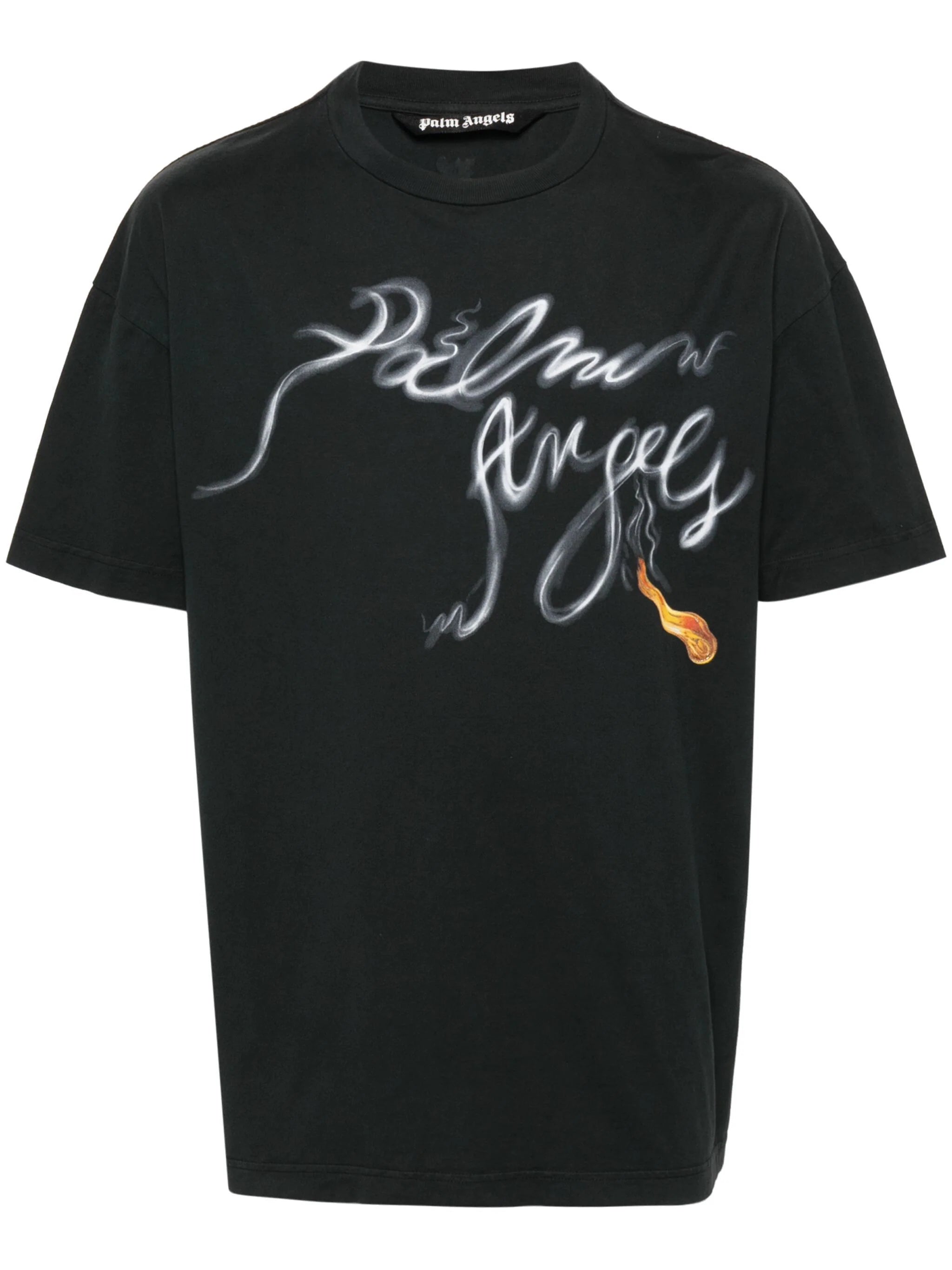 Shop Palm Angels Foggy Logo-print T-shirt