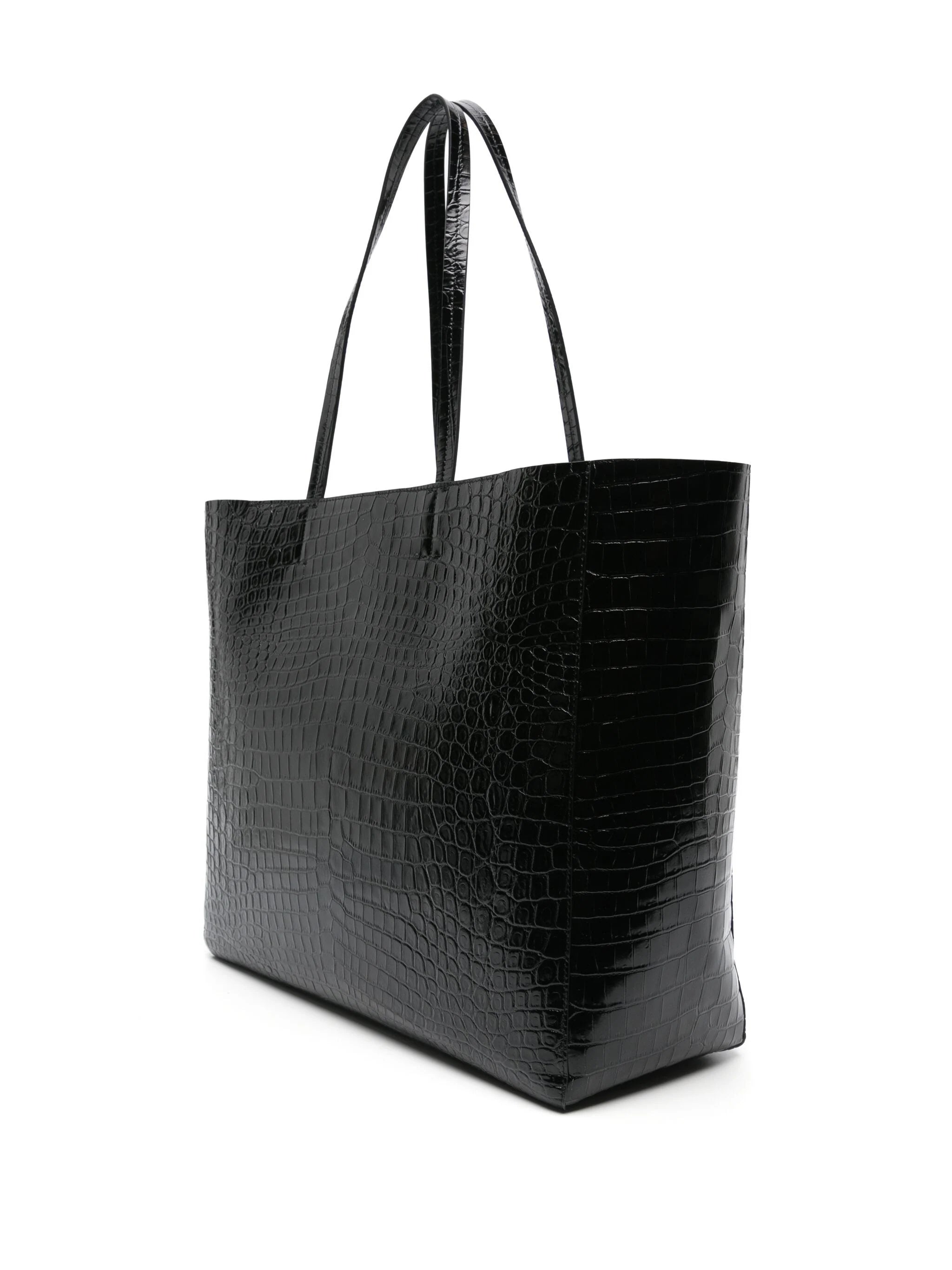 Shop Palm Angels Logo-appliqué Leather Tote Bag