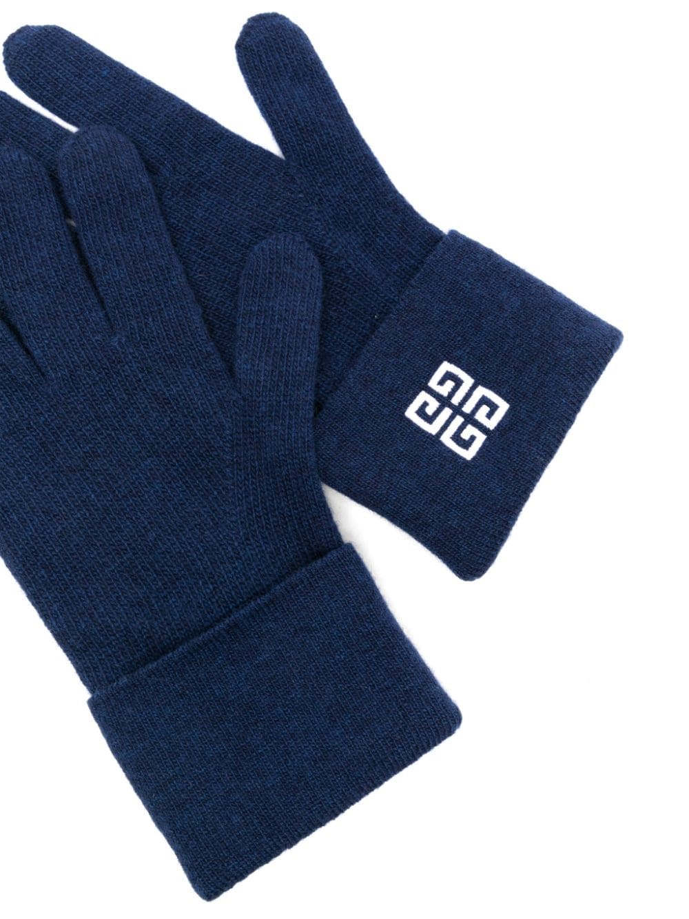 Shop Givenchy Intarsia-knit Logo Gloves