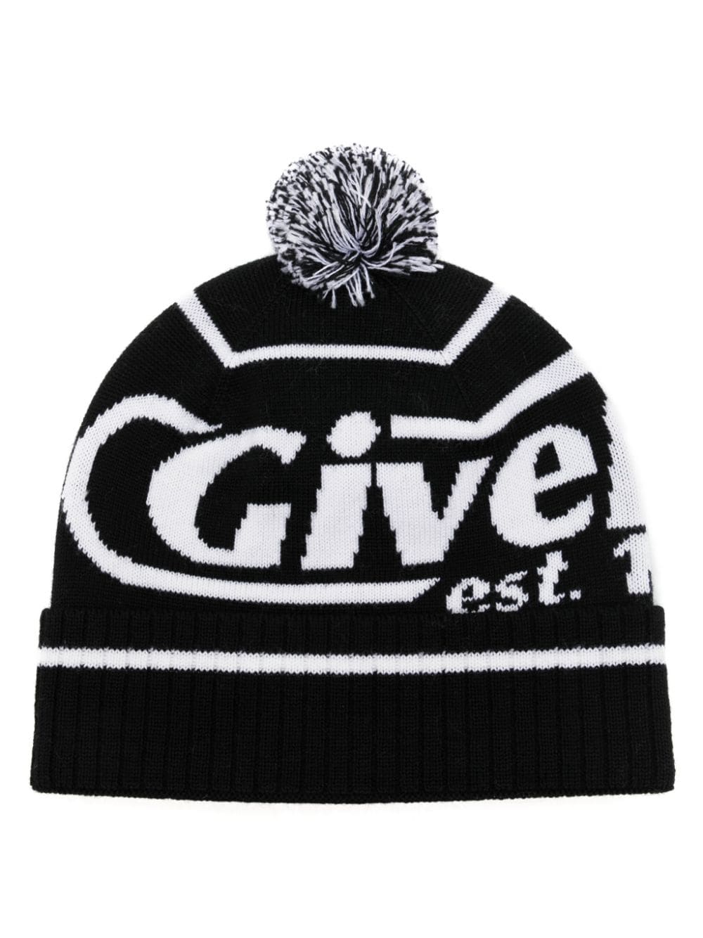 Givenchy Intarsia-knit Logo Wool Beanie In Black