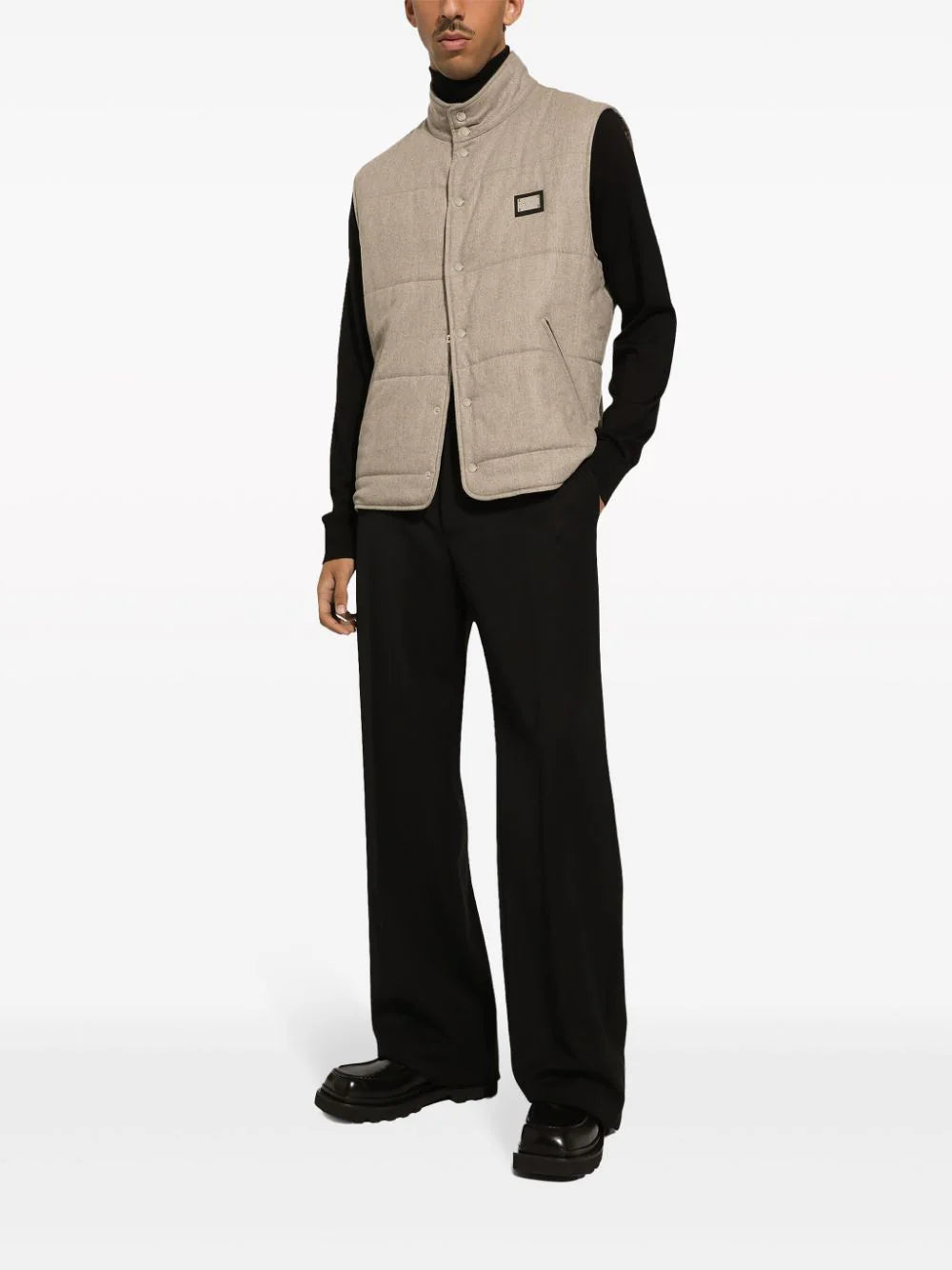 Shop Dolce & Gabbana Logo-plaque Cashmere-blend Gilet