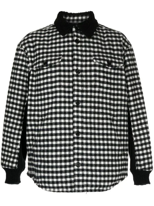 Shop Undercover Gingham-check Flannel Shirt Jacket