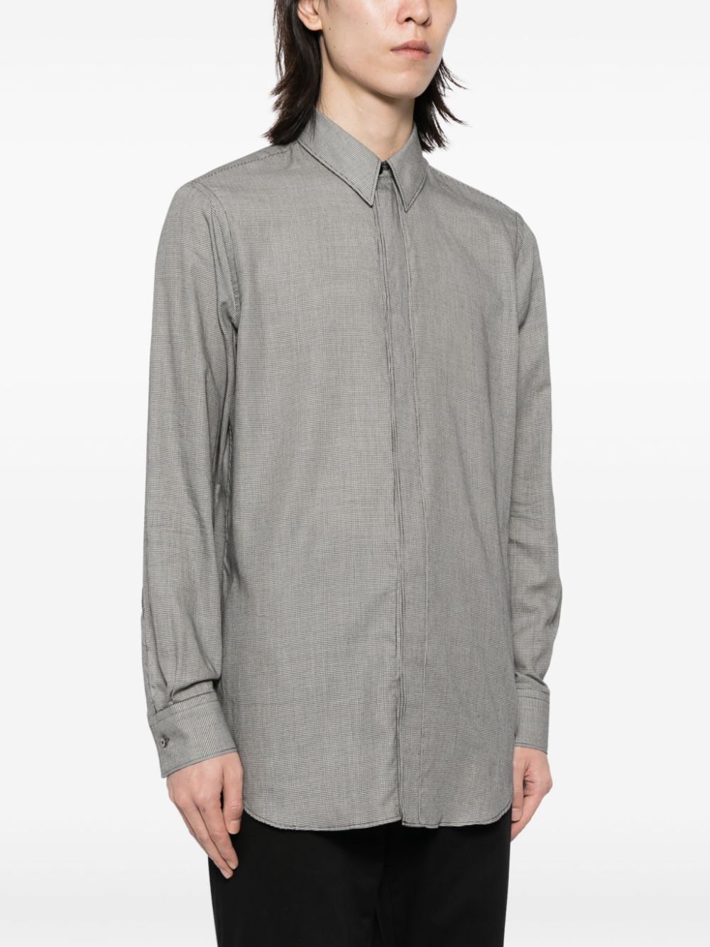 Shop Paul Smith Fine-check Cotton Blend Shirt