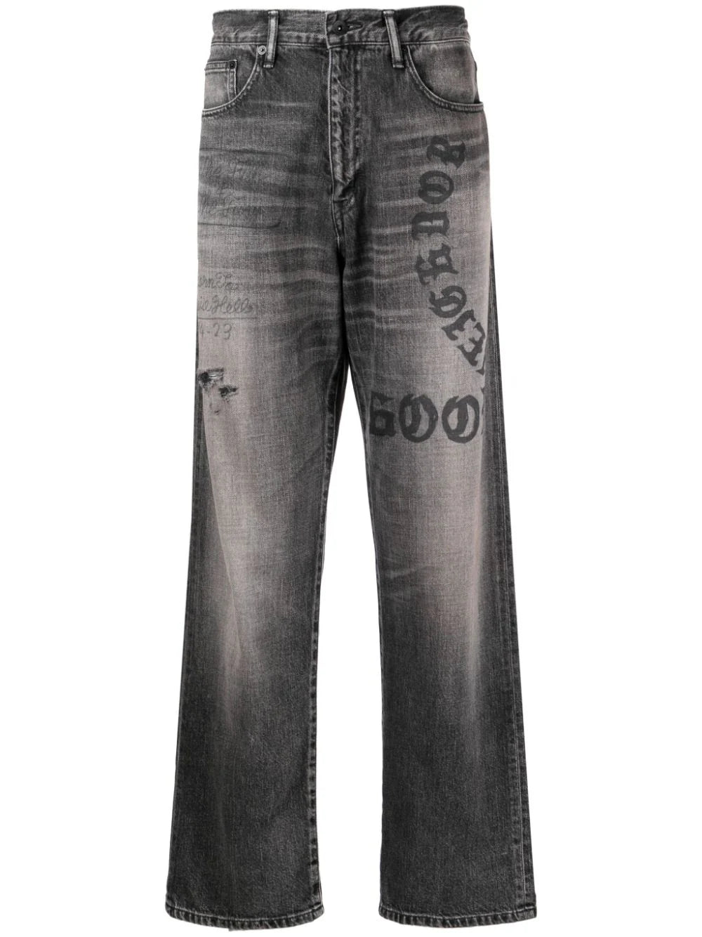 Shop Neighborhood Graphic-print Straight-leg Jeans