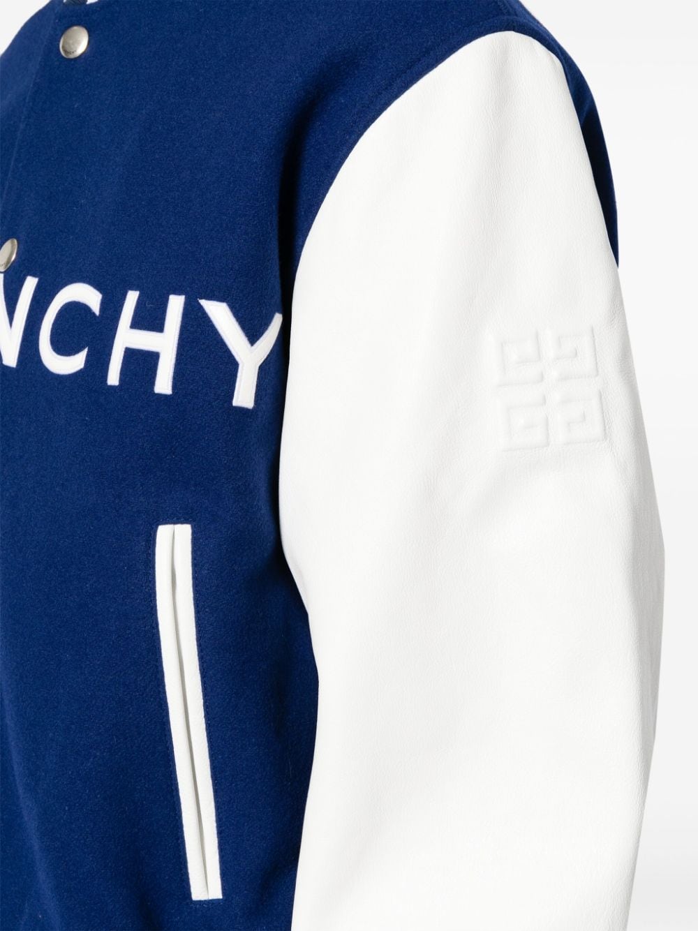 Shop Givenchy Logo-embroidered Two-tone Bomber Jacket