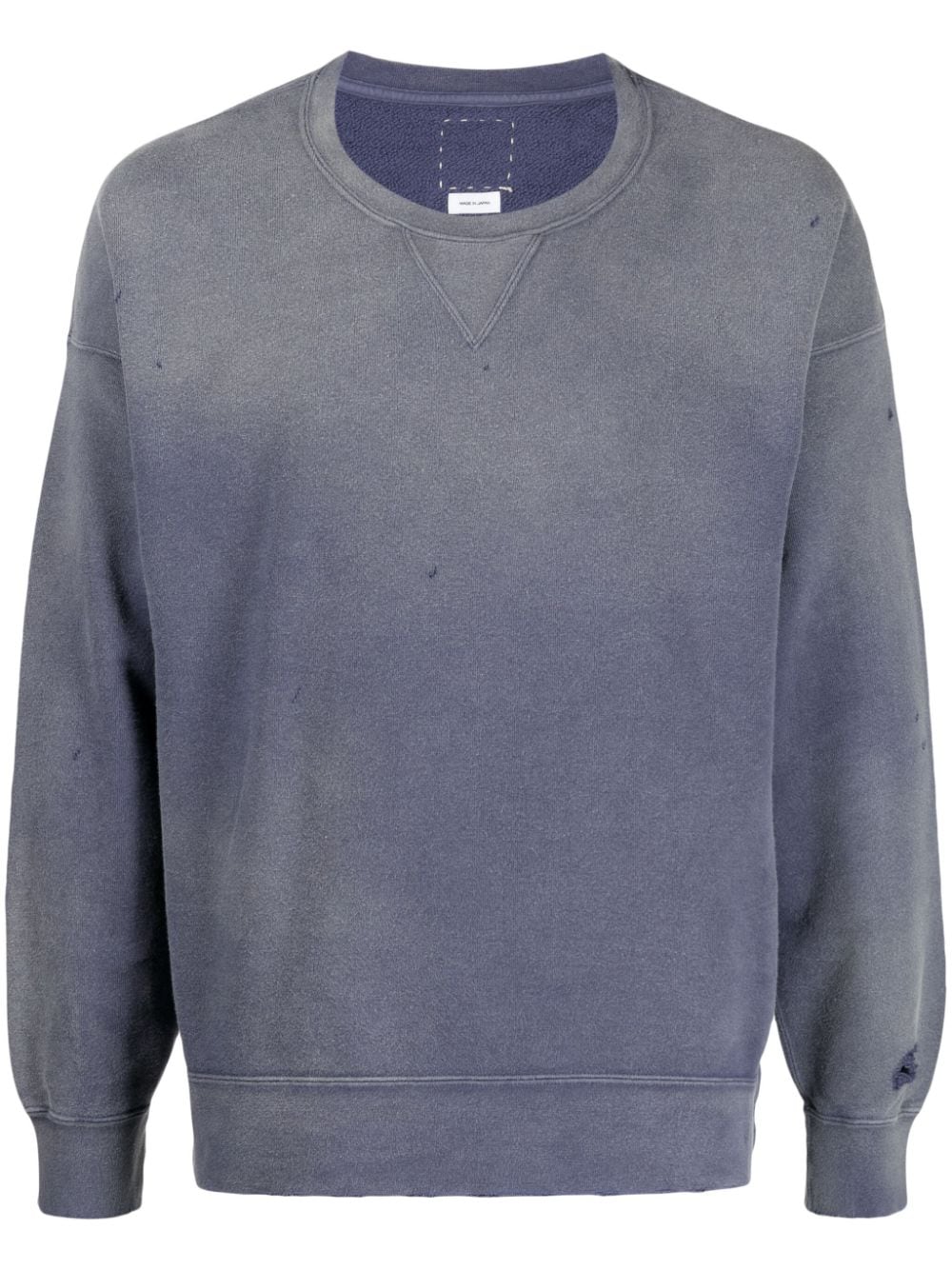 Shop Visvim Distressed-effect Cotton Sweatshirt