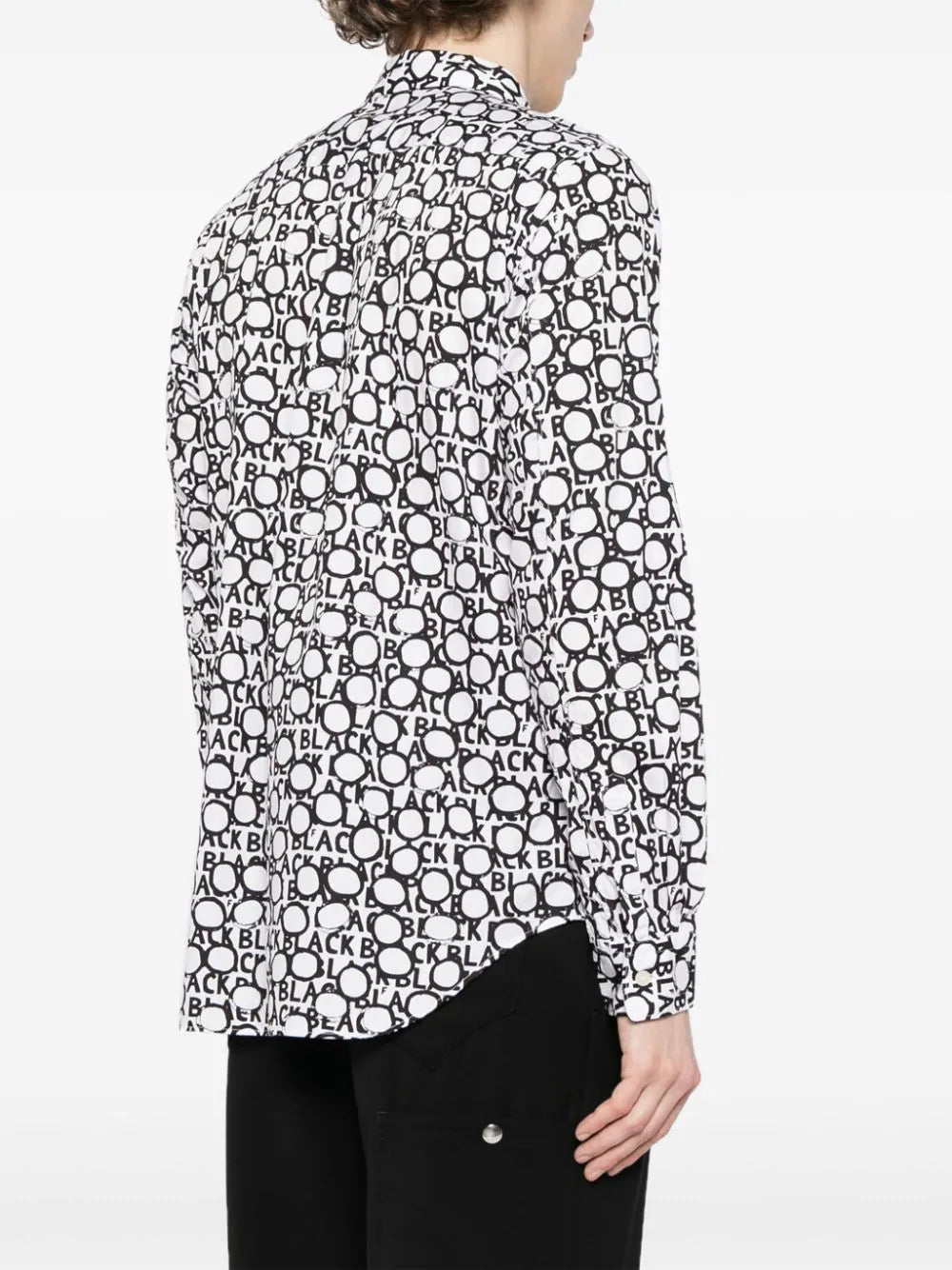 Shop Black Comme Des Garçons Logo Check-print Shirt