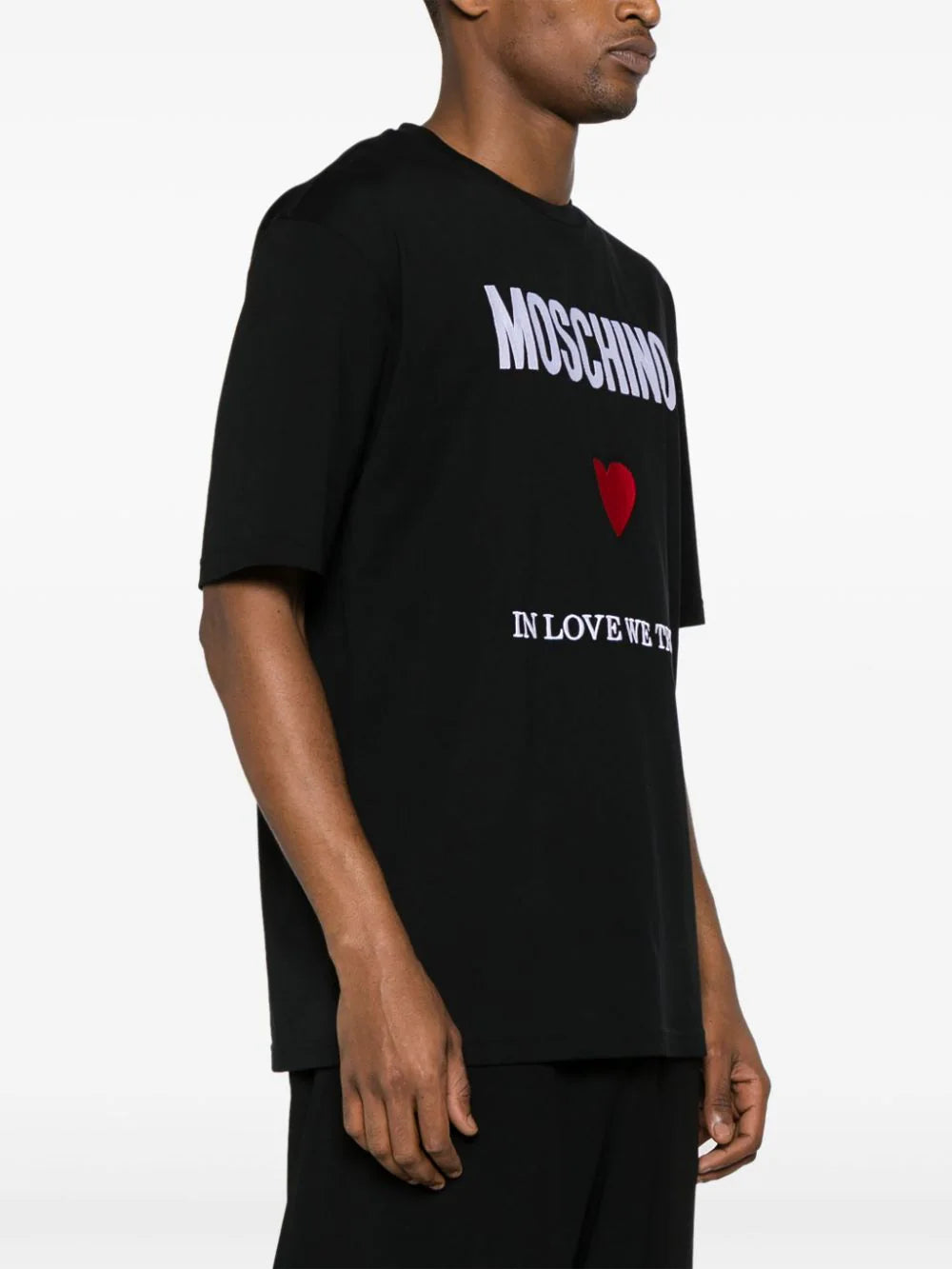 Shop Moschino Logo-embroidered Cotton T-shirt