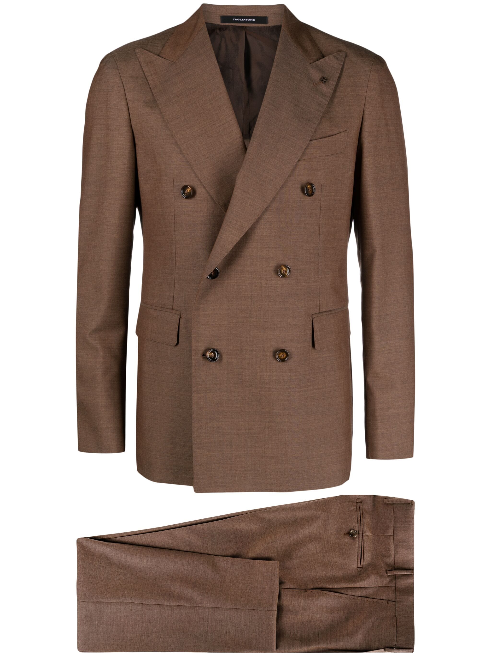 Shop Tagliatore Double-breasted Wool Suit