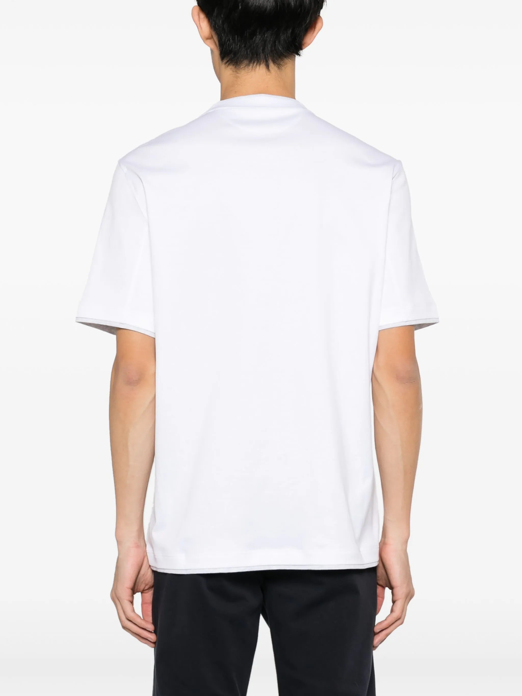 Shop Brunello Cucinelli Logo-embroidered Cotton T-shirt