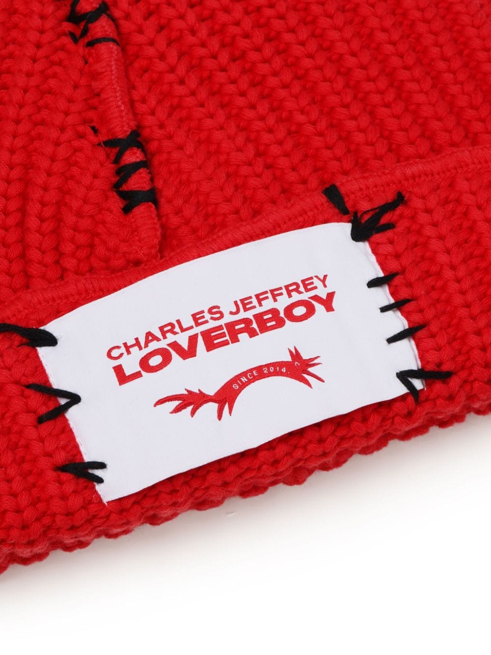 Shop Charles Jeffrey Loverboy Logo-patch Chunky-knit Beanie