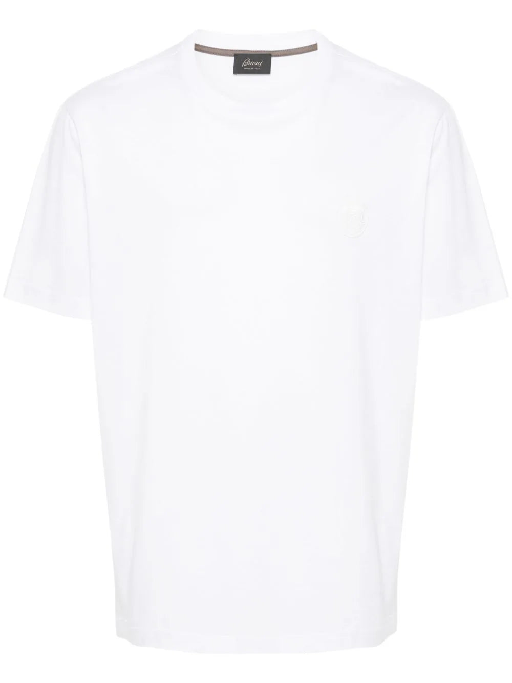 Shop Brioni Embroidered-logo Cotton T-shirt