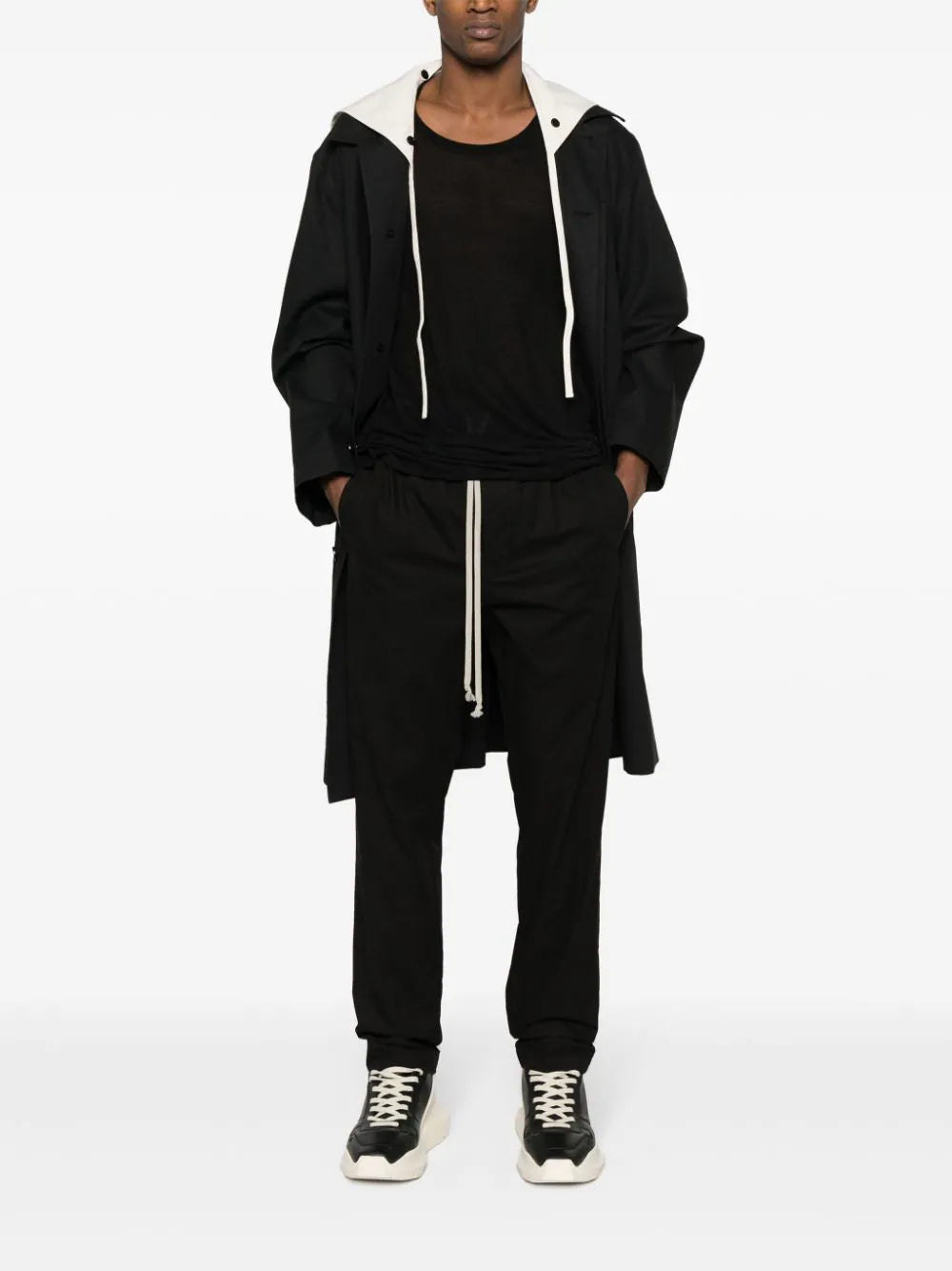 Shop Rick Owens Forever Drawstring Drop-crotch Trousers