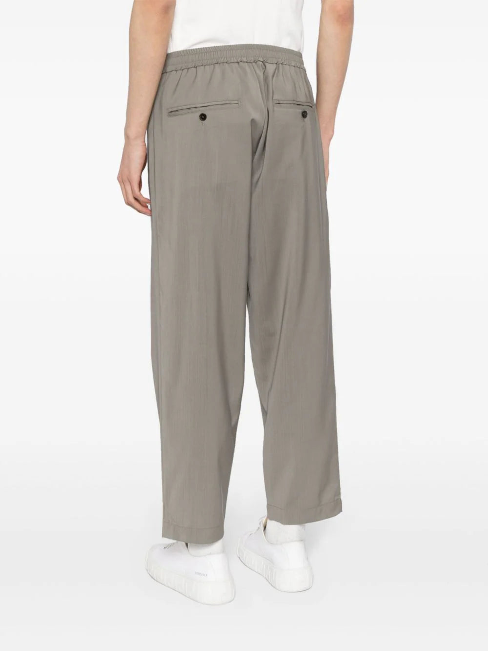 Shop Barena Venezia Elasticated-waistband Straight-leg Trousers