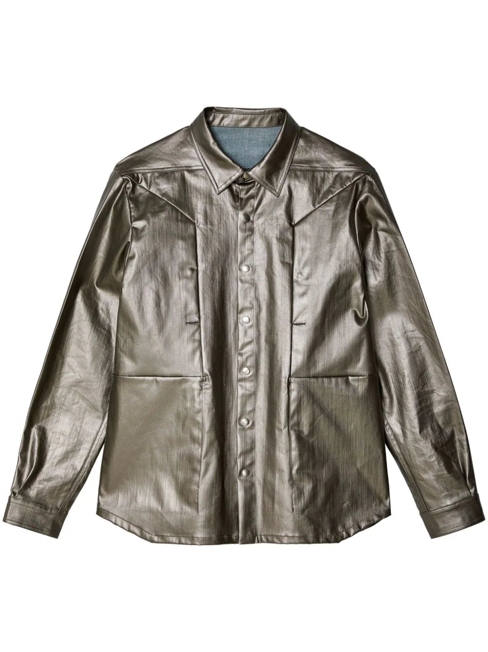 Shop Rick Owens Fogpocket High-shine Shirt Jacket