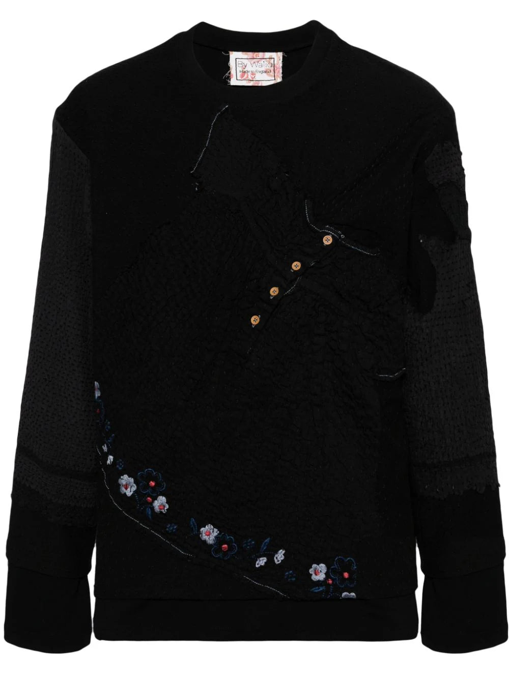 Shop By Walid Embroidered Patchwork Sweatshirt
