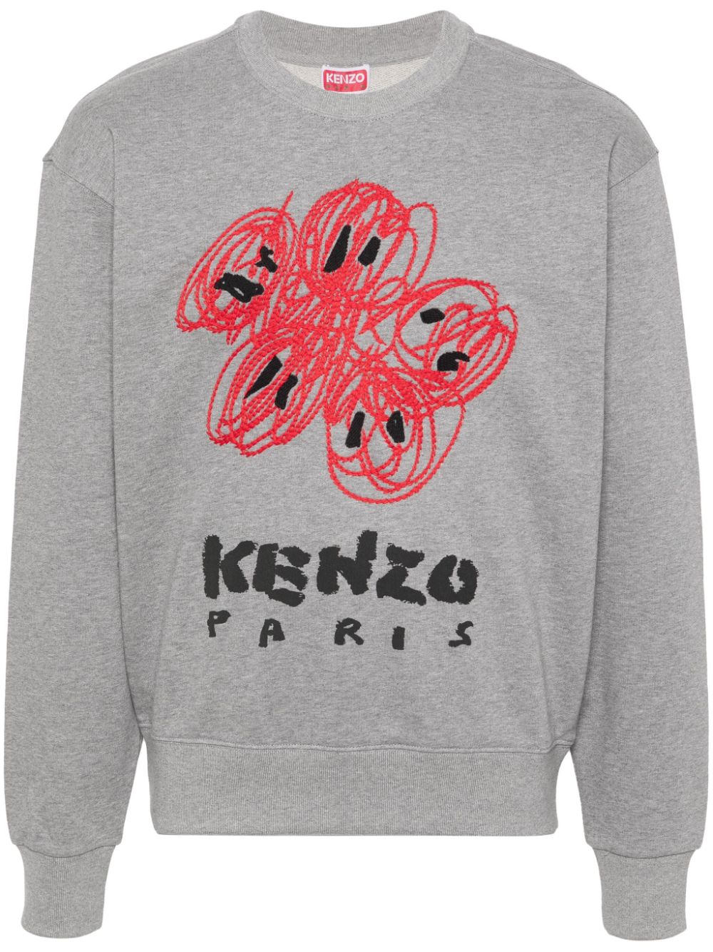 Shop Kenzo Drawn Varsity Cotton Sweatshirt