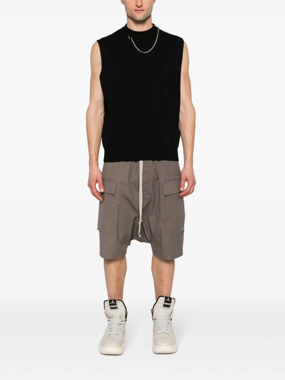 Shop Rick Owens Drop-crotch Cargo Shorts