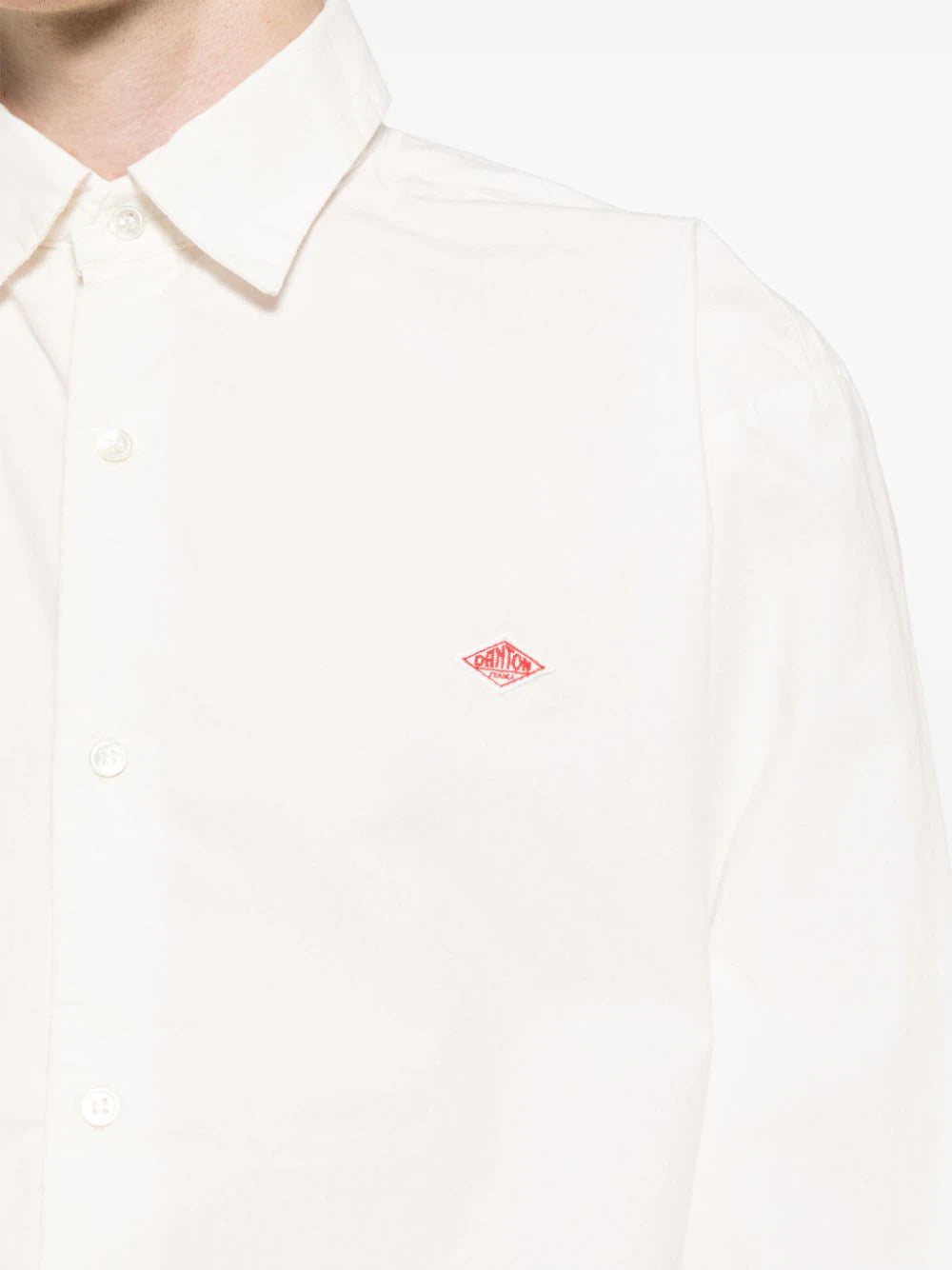 Shop Danton Logo-appliqué Cotton Shirt