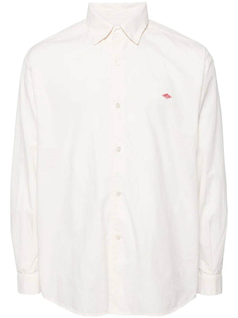 Shop Danton Logo-appliqué Cotton Shirt
