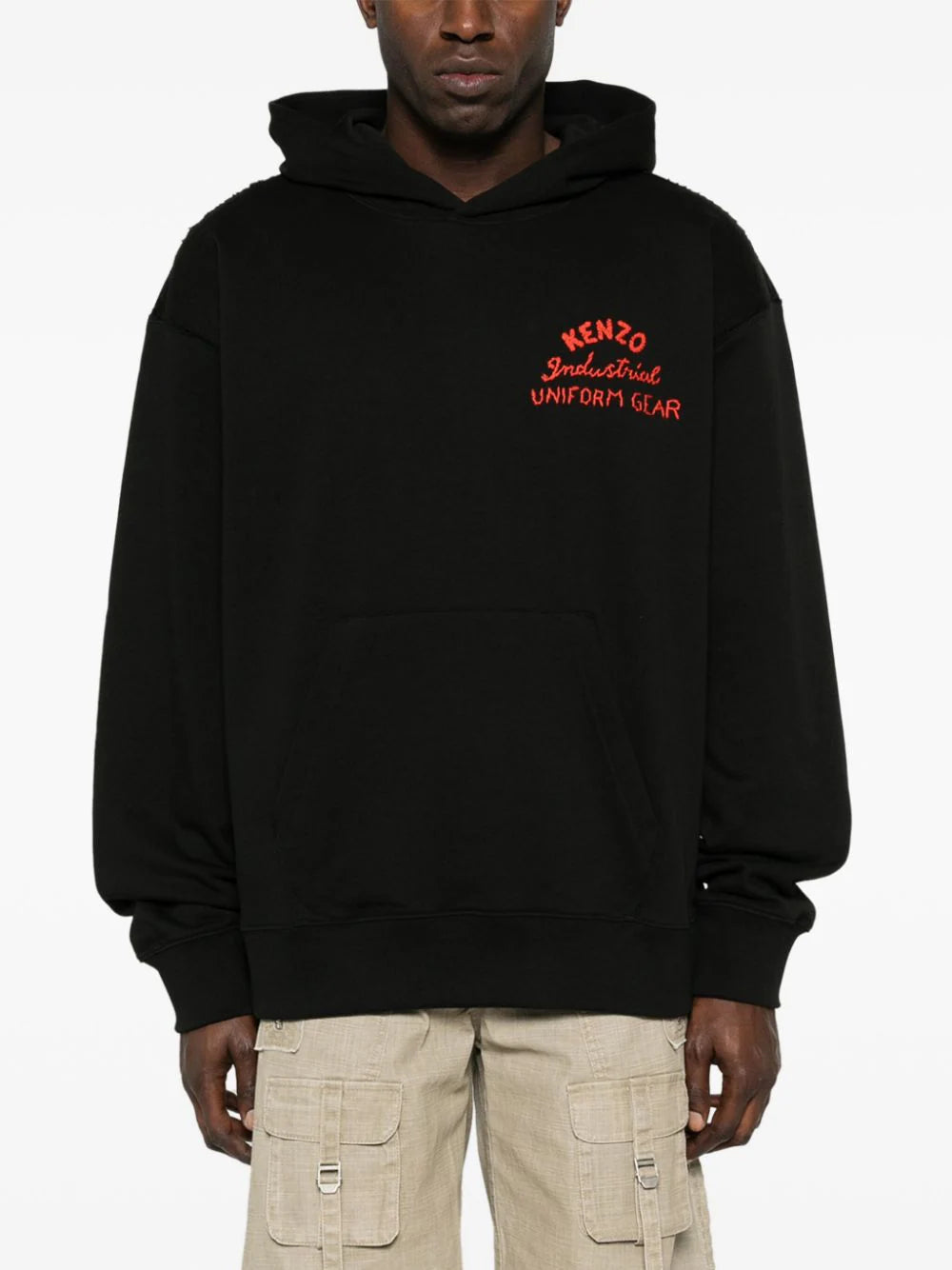 Shop Kenzo Drawn Varsity Cotton Hoodie