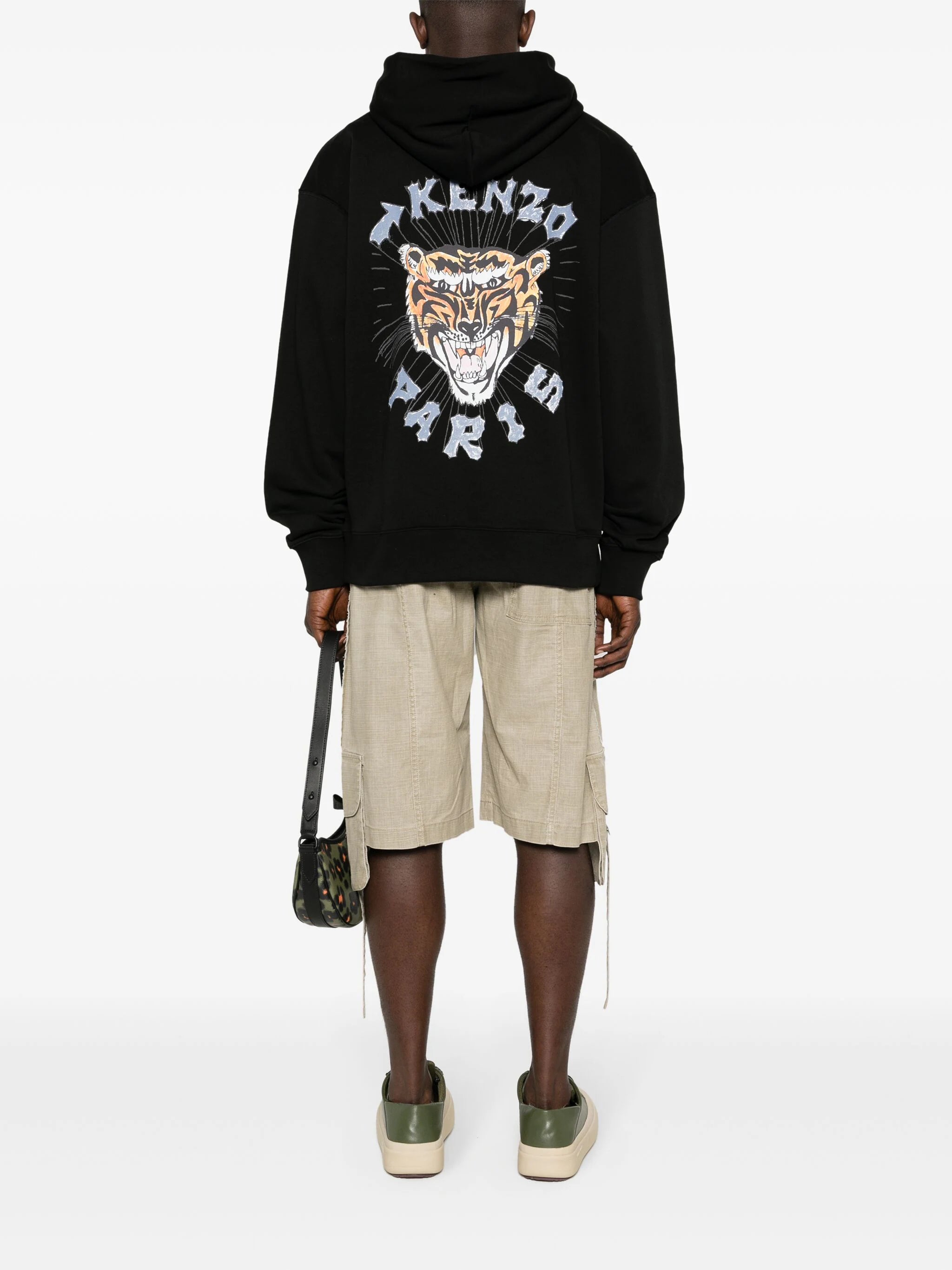 Shop Kenzo Drawn Varsity Cotton Hoodie