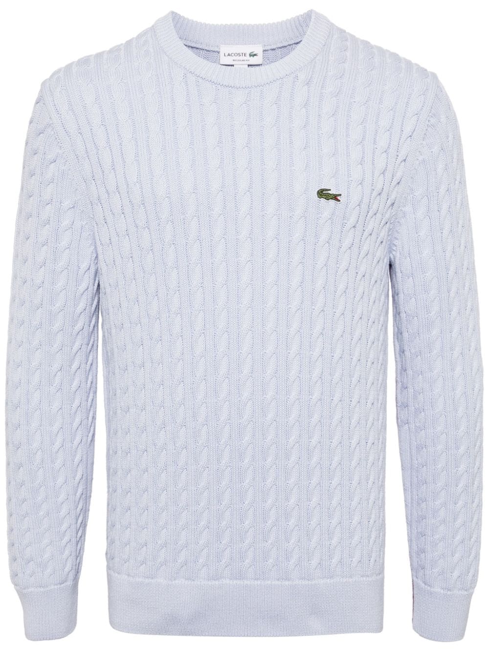Shop Lacoste Logo-embroidered Cable-knit Jumper