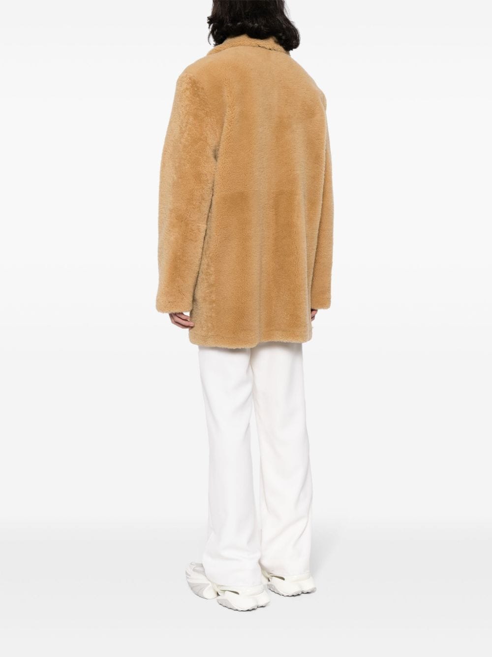 Shop Amiri Double-breasted Shearling Coat