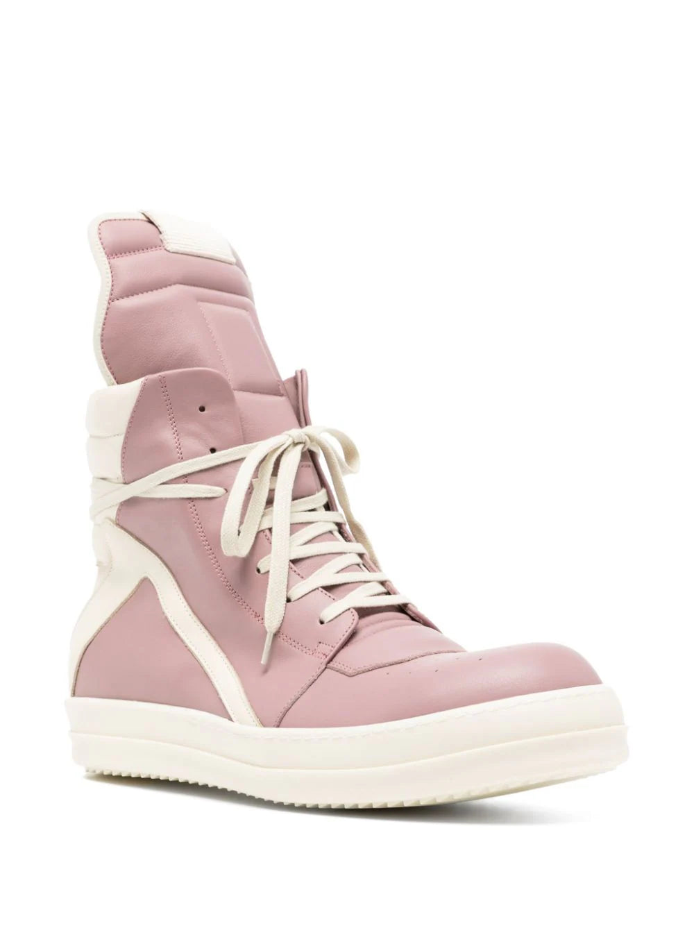 Shop Rick Owens Geobasket High-top Leather Sneakers